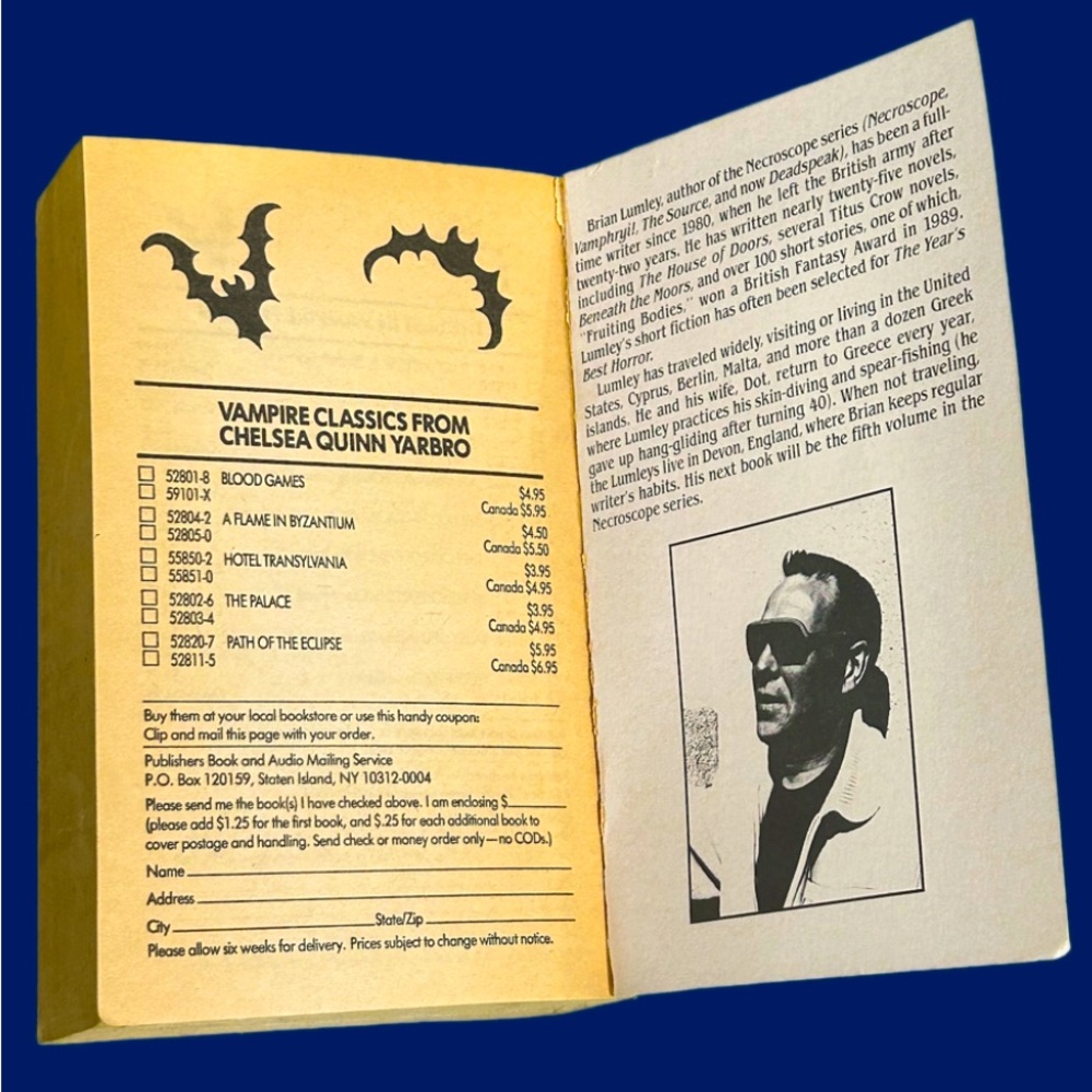 Vintage 1990 First Edition Paperback – Necroscope IV: Deadspeak by Brian Lumley - Picture 6 of 9